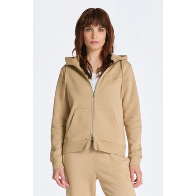 Gant Reg Tonal Shield Zip Hoodie E hnedá