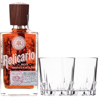 Relicario Ron Dominicano Superior 40% 0,7 l (dárkové balení 2 sklenice)