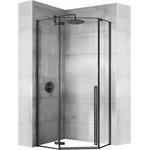 Rea Душ кабина Rea Diamond с петоъгълна врата 100x100, матово черно (5902557345229)