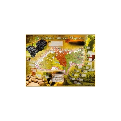 ZES vydavatelství nástěnná mapa Moravy vinařská laminovaná 116 x 88 cm