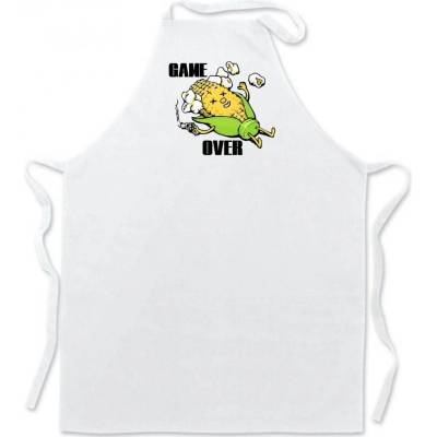 Povidlo.cz Zástěra Game over Bílá