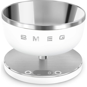 Smeg Кухненска везна Smeg Collezione KSC01WHMWW, До 5 кг/5 л, ТАРА, LED дисплей, Противоплъзгаща се основа, Автономия до 36 часа, Бял мат (KSC01WHMWW) Кухненски везни