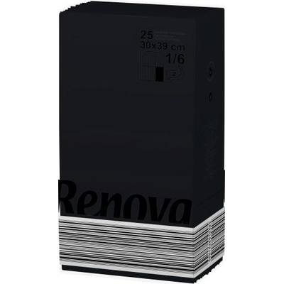 Renova Luxusní ubrousky černé jídelní 25ks 30x39