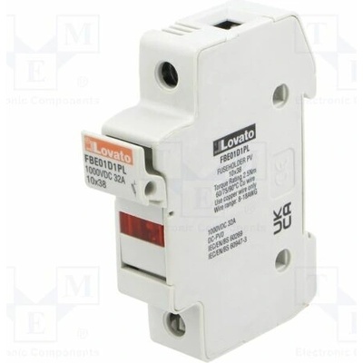LOVATO ELECTRIC FBE01D1PL Pojistkový spodek; 10x38mm; na přípojnici DIN; 32A; Póly: 1; 1kVDC