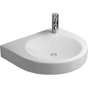 Duravit Architec - Умивалник без бариери, 58x52 см, без преливник, отвор за смесител отдясно, бял 0443580008 (0443580008)