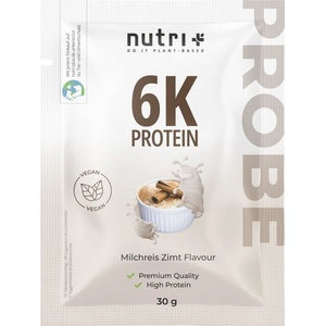nutri + Пробен размер на веган протеин на прах 6K - Rice Pudding-Cinnamon
