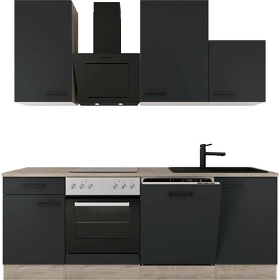Flex-Well Kuchyňa CAPRI 220 cm/typ 5-rúra/var.doska/digestor/umývačka