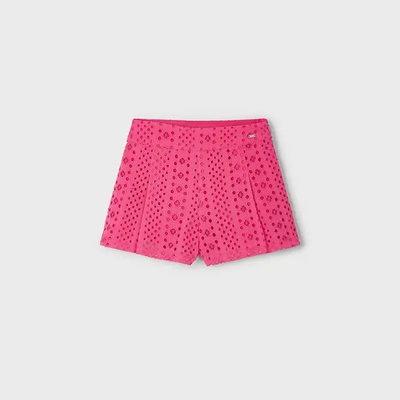 Mayoral Панталон къс перфорации в розов цвят за мини момиче Майорал