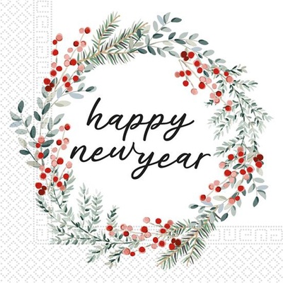Procos Papírové ubrousky 3V new year 33x33cm 20ks