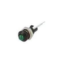 Kontrolka: LED vypouklá zelená Ø8mm do plošného spoje mosaz