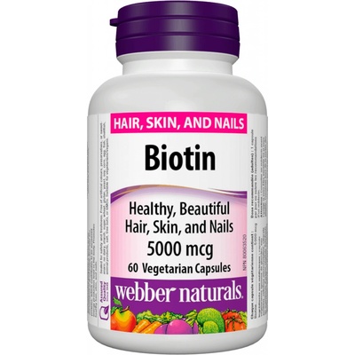 Webber Naturals Biotin 5000 mcg 60 kapslí