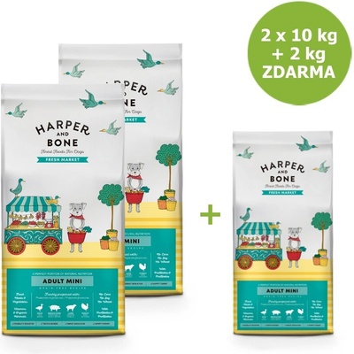 Harper and Bone Dog Adult Mini čerstvé z trhu 2 x 10 kg