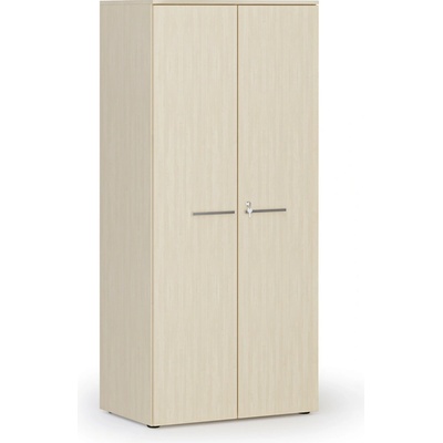 Primo Kancelárska policová skriňa WOOD s dverami, 800 x 500 x 1781 mm, breza