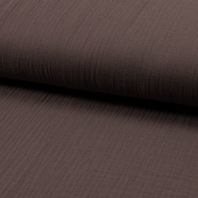 Mušelín/dvojitá gázovina hnědá, š.140