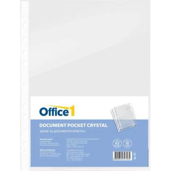 Office1 Джоб за документи, a3, кристал, 10 броя (1070160089)