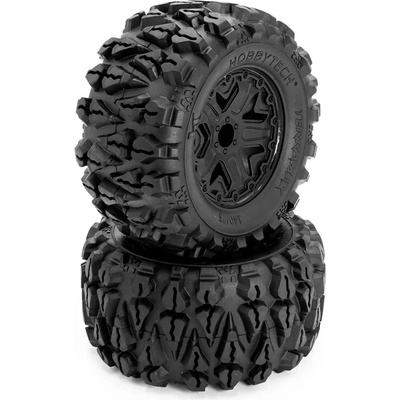 HOBBYTECH TERRAMAX 140/73 mm nalepené gumy černé disky s 12 mm šestihranem 2 ks HT-462