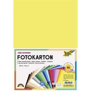 FOLIA Декоративен картон, 2 страници, A4, 300 g, 25x2 листа, FOLIA, смесени цветове 614/5099 (614/5099)
