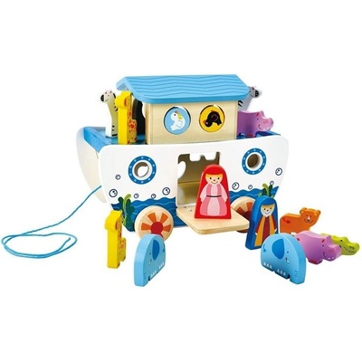 Hape Играчка за дърпане 2 в 1 Hape - Корабът на Ной (H8049)