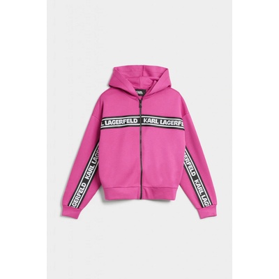 Karl Lagerfeld Double Jersey Zip Up W/Hood ružová