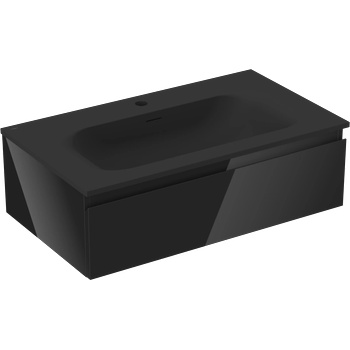Mexen Orio шкаф за баня 80 см с мивка Vela, 1 чекмедже, черен гланц/черен мат - 91A10-08023-1-BF70-W23M71 (91A10-08023-1-BF70-W23M71)
