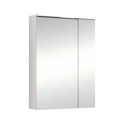 Inter Ceramic Огледален шкаф за баня ALDENE-60 6017-50W, Inter Ceramic, с LED осветление, PVC, бял гланц, 50х70х17см (6017-50W)