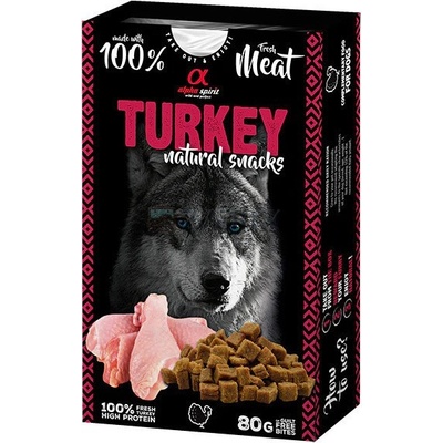 Alpha Spirit Dog Naturals Sušené morčacie mäso 80 g