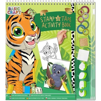 Moxy Книжка с дейности Тигър, с печати и цветно тиксо (6605330184)