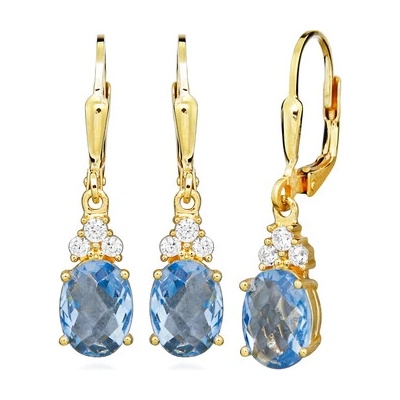 JVD Pozlátené strieborné visiace náušnice so zirkónmi SVLE0919SH8GM00