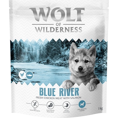 Wolf of Wilderness Junior "Blue River" s lososem bez obilovin 5 x 1 kg