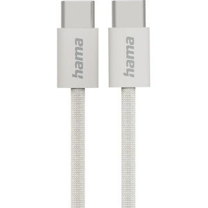 Hama Кабел за зареждане "Fabric", USB-C - USB-C, 1 m, Nylon, сив (HAMA-201728) - itmode