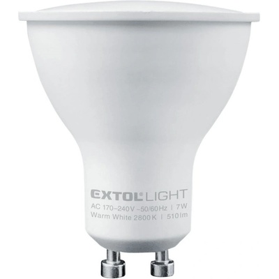 EXTOL žárovka LED reflektorová, 7W, 510lm, GU10, teplá bílá