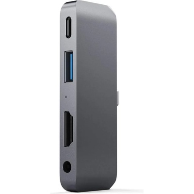 Satechi USB-C Mobile Pro Hub - мултифункционален хъб за свързване на допълнителна периферия за iPad Pro и мобилни устройства (тъмносив)