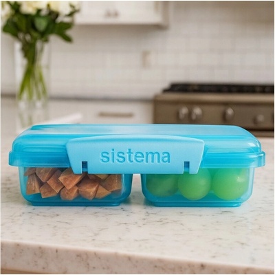 Sistema Lunch Krabička na desiatu s 2 oddielmi 350 ml modrá
