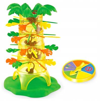 LEAN Toys Семейна игра за сръчност Дъждовни маймуни Дърво Палма