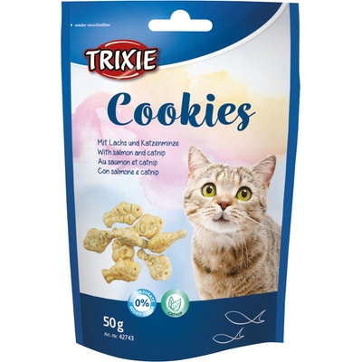 Trixie Cookies s lososom a mačacou mätou 6 x 50 g