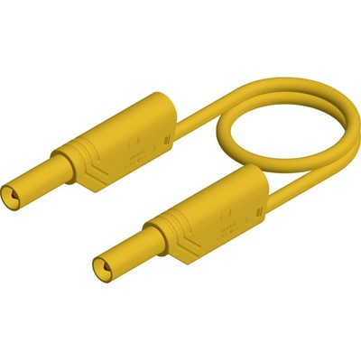 Hirschmann Test & Measurement 4 mm safety test lead, 2x stackable plugs, 1 mm², 25 cm