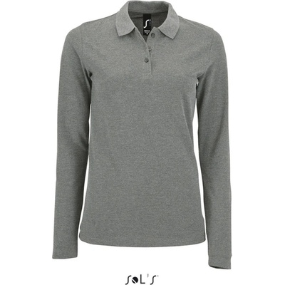 SOL's Collection Polokošile Perfect LSL Women dlouhý rukáv dámské COT-25208307701 Melír šedá
