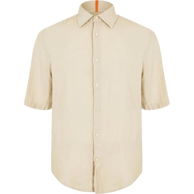 HUGO BOSS Риза с къс ръкав Boss Men's Short Sleeve Shirt - Light Beige