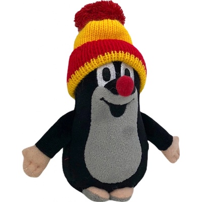 Krtek s kulichem červeno žlutým 15 cm