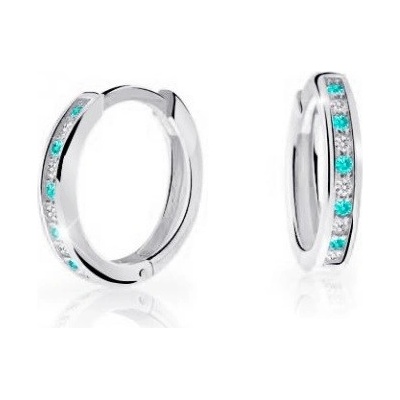 Cutie Jewellery kruhové náušnice z bieleho zlata C3343-80-X-2 svetlo zelená