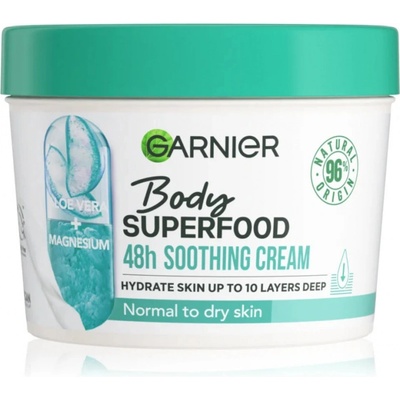 Garnier Body Superfood 48h Soothing Cream Aloe Vera + Magnesium Кремове за тяло 380ml