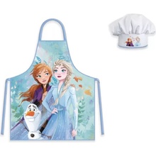 BrandMac Dívčí zástěra FROZEN set s čepicí modrá