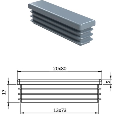 Krytka plastová 20 x 80 mm