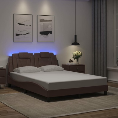 vidaXL 11461.3214017 Rám postele Viana s LED bez matrace hnědý