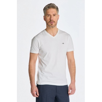 Gant tričko SLIM SHIELD V-NECK T-SHIRT bílá