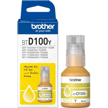 Image 1 of Brother Оригинално мастило Brother BT-D100Y Ink Bottle, Жълто (BTD100Y)