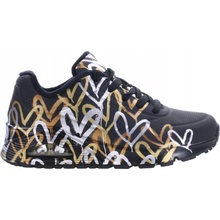 Skechers Uno Metallic Love black/gold černá