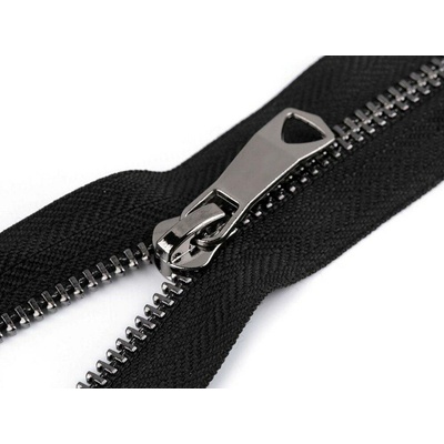 Kovový zip No 5 délka 80 cm s ozdobným jezdcem Varianta: 3 černá zlatá, Balení: 1 ks