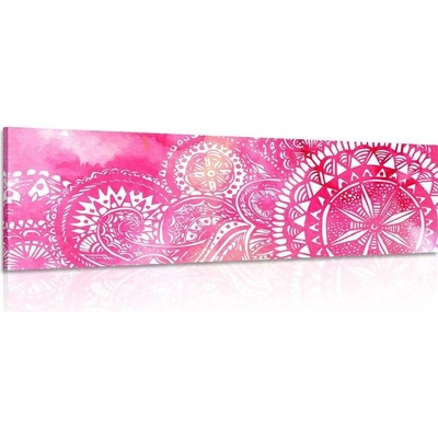 Obraz Mandala růžový akvarel - 90x30