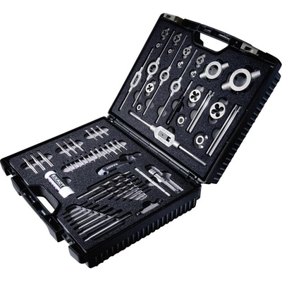 Exact 70511 sada závitníkov 61-dielna HSS metrický M3, M4, M5, M6, M8, M10, M12; 70511